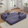 Convertible Floor Sofa Bed, Holaki 63" Foldable Compression Loveseat Lounge Sleeper Sofa with Pillow & Fixed-Shape Frame, Corduroy Folding Boneless Sofa Couch for Living Room, Small Space