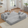 Convertible Floor Sofa Bed, Holaki 63" Foldable Compression Loveseat Lounge Sleeper Sofa with Pillow & Fixed-Shape Frame, Corduroy Folding Boneless Sofa Couch for Living Room, Small Space