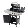 Holaki 3 Burners BBQ Propane Gas Grill, Stainless Steel 37,000 BTU with Side Burner & Thermometer, Output Grill for Outdoor BBQ and Camping, Patio Backyard Barbecue