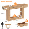 Holaki 63" Long Console Tables with Outlet, LED Strip & 2 Drawers, Modern Farmhouse Entryway Table with 20 Static Colors & 20 Changing Modes for Living Room, Office
