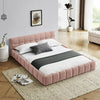 Holaki Queen Upholstered Platform Bed Frame with Headboard, Thick Chenille Fabric Low Profile Bed, Soft Padded Bed Frame with Solid Support, No Box Spring Needed, Queen Size