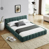Holaki Queen Upholstered Platform Bed Frame with Headboard, Thick Chenille Fabric Low Profile Bed, Soft Padded Bed Frame with Solid Support, No Box Spring Needed, Queen Size