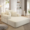 Oversized Chaise Lounge Chair Indoor, Holaki 2 in 1 Convertible Sofa Bed with 3 Pillows & Side Pocket, Corduroy Upholstered Sleeper Sofa Bed for Small Spaces Living Room Apartment