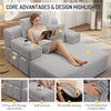 Oversized Chaise Lounge Chair Indoor, Holaki 2 in 1 Convertible Sofa Bed with 3 Pillows & Side Pocket, Corduroy Upholstered Sleeper Sofa Bed for Small Spaces Living Room Apartment