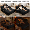 Oversized Chaise Lounge Chair Indoor, Holaki 2 in 1 Convertible Sofa Bed with 3 Pillows & Side Pocket, Corduroy Upholstered Sleeper Sofa Bed for Small Spaces Living Room Apartment