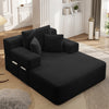 Oversized Chaise Lounge Chair Indoor, Holaki 2 in 1 Convertible Sofa Bed with 3 Pillows & Side Pocket, Corduroy Upholstered Sleeper Sofa Bed for Small Spaces Living Room Apartment