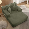 Oversized Chaise Lounge Chair Indoor, Holaki 2 in 1 Convertible Sofa Bed with 3 Pillows & Side Pocket, Corduroy Upholstered Sleeper Sofa Bed for Small Spaces Living Room Apartment