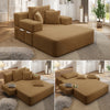 Oversized Chaise Lounge Chair Indoor, Holaki 2 in 1 Convertible Sofa Bed with 3 Pillows & Side Pocket, Corduroy Upholstered Sleeper Sofa Bed for Small Spaces Living Room Apartment