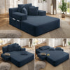 Oversized Chaise Lounge Chair Indoor, Holaki 2 in 1 Convertible Sofa Bed with 3 Pillows & Side Pocket, Corduroy Upholstered Sleeper Sofa Bed for Small Spaces Living Room Apartment