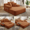 Oversized Chaise Lounge Chair Indoor, Holaki 2 in 1 Convertible Sofa Bed with 3 Pillows & Side Pocket, Corduroy Upholstered Sleeper Sofa Bed for Small Spaces Living Room Apartment