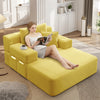 Oversized Chaise Lounge Chair Indoor, Holaki 2 in 1 Convertible Sofa Bed with 3 Pillows & Side Pocket, Corduroy Upholstered Sleeper Sofa Bed for Small Spaces Living Room Apartment