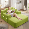 Oversized Chaise Lounge Chair Indoor, Holaki 2 in 1 Convertible Sofa Bed with 3 Pillows & Side Pocket, Corduroy Upholstered Sleeper Sofa Bed for Small Spaces Living Room Apartment