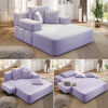 Oversized Chaise Lounge Chair Indoor, Holaki 2 in 1 Convertible Sofa Bed with 3 Pillows & Side Pocket, Corduroy Upholstered Sleeper Sofa Bed for Small Spaces Living Room Apartment