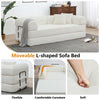Convertible Floor Sofa Bed, Holaki 63" Foldable Compression Loveseat Lounge Sleeper Sofa with Pillow & Fixed-Shape Frame, Corduroy Folding Boneless Sofa Couch for Living Room, Small Space