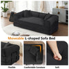 Convertible Floor Sofa Bed, Holaki 63" Foldable Compression Loveseat Lounge Sleeper Sofa with Pillow & Fixed-Shape Frame, Corduroy Folding Boneless Sofa Couch for Living Room, Small Space