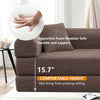 Convertible Floor Sofa Bed, Holaki 63" Foldable Compression Loveseat Lounge Sleeper Sofa with Pillow & Fixed-Shape Frame, Corduroy Folding Boneless Sofa Couch for Living Room, Small Space