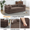 Convertible Floor Sofa Bed, Holaki 63" Foldable Compression Loveseat Lounge Sleeper Sofa with Pillow & Fixed-Shape Frame, Corduroy Folding Boneless Sofa Couch for Living Room, Small Space