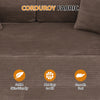 Convertible Floor Sofa Bed, Holaki 63" Foldable Compression Loveseat Lounge Sleeper Sofa with Pillow & Fixed-Shape Frame, Corduroy Folding Boneless Sofa Couch for Living Room, Small Space