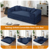 Convertible Floor Sofa Bed, Holaki 63" Foldable Compression Loveseat Lounge Sleeper Sofa with Pillow & Fixed-Shape Frame, Corduroy Folding Boneless Sofa Couch for Living Room, Small Space