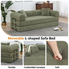 Convertible Floor Sofa Bed, Holaki 63" Foldable Compression Loveseat Lounge Sleeper Sofa with Pillow & Fixed-Shape Frame, Corduroy Folding Boneless Sofa Couch for Living Room, Small Space