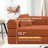 Convertible Floor Sofa Bed, Holaki 63" Foldable Compression Loveseat Lounge Sleeper Sofa with Pillow & Fixed-Shape Frame, Corduroy Folding Boneless Sofa Couch for Living Room, Small Space