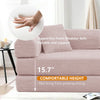 Convertible Floor Sofa Bed, Holaki 63" Foldable Compression Loveseat Lounge Sleeper Sofa with Pillow & Fixed-Shape Frame, Corduroy Folding Boneless Sofa Couch for Living Room, Small Space