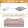 Convertible Floor Sofa Bed, Holaki 63" Foldable Compression Loveseat Lounge Sleeper Sofa with Pillow & Fixed-Shape Frame, Corduroy Folding Boneless Sofa Couch for Living Room, Small Space