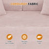 Convertible Floor Sofa Bed, Holaki 63" Foldable Compression Loveseat Lounge Sleeper Sofa with Pillow & Fixed-Shape Frame, Corduroy Folding Boneless Sofa Couch for Living Room, Small Space