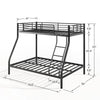 Holaki Twin Over Full Metal Bunk Bed, with Built in Ladder & Guardrails Metal Bunk Bed Frame, Noise Free & Easy Assembly Strudy Metal Bunk Bed with Support Leg