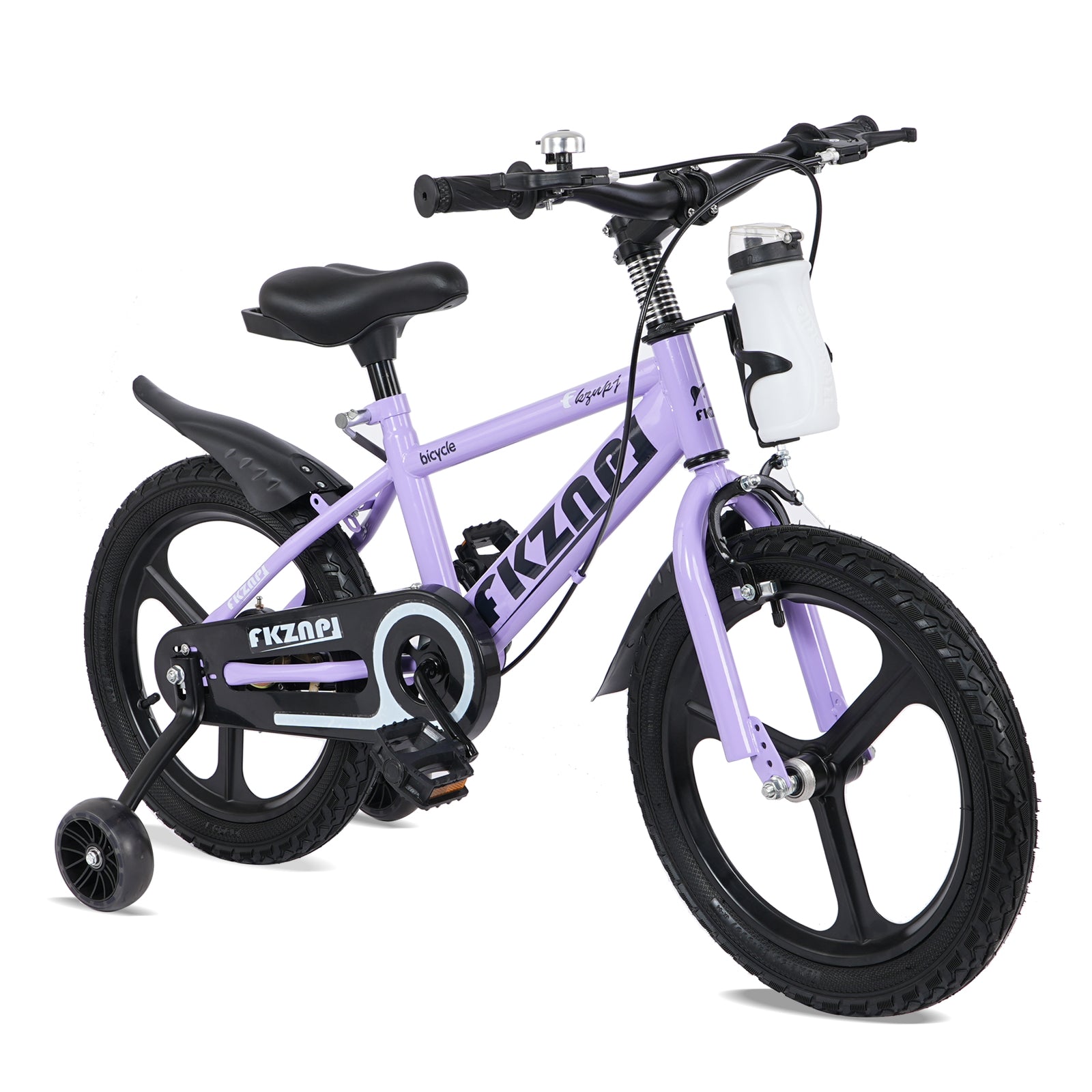 Holaki 18 Inch Kids Bike with Training Wheels & Handbrake for 5-9 Years Old Boys&Girls, Kids Bicycle Adjustable Seat with High Carbon Steel Frame, Water Bottle & Night Glow for Birthday Gift