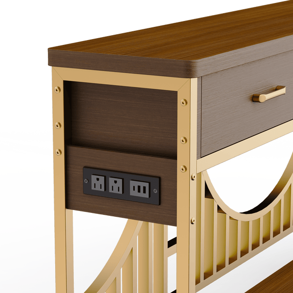 Golden Gate–Inspired Entryway Console Table with Smart Storage