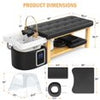 All-in-One Head Spa Massage Table with Steam Fumigation & Water Circulation - Stationary Salon Facial Bed with Gold Steel Frame, Beige PU Leather for Scalp Treatments