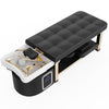 All-in-One Head Spa Massage Table with Steam Fumigation & Water Circulation - Stationary Salon Facial Bed with Gold Steel Frame, Beige PU Leather for Scalp Treatments
