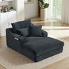 68" Oversized Chaise Lounge Chair Indoor, Comfy Deep Seat Sleeper Cloud Couch with 2 Cup Holder & Throw Pillow, Upholstered Deep Seat Accent Chair for Living Room, No Assembly Required