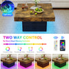 35.43" Coffee Table, Holaki Farmhouse Square Coffee Table with 2 Large Storage Drawers and LED Light, Thick Tabletop Wooden Coffee Table for Living Room Office, Black