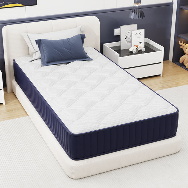 Twin Mattress for kids, Holaki 6" Memory Foam and Spring Hybrid Mattress in a Box, Cool Individual Pocket Spring Mattress with Medium Soft, Breathable Fabric & Adaptive Support, CertiPUR-US