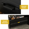 35.43" Coffee Table, Holaki Farmhouse Square Coffee Table with 2 Large Storage Drawers and LED Light, Thick Tabletop Wooden Coffee Table for Living Room Office, Black